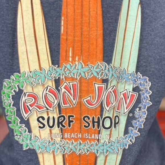 RON JON SURF SHOP Mens T-Shirt (M) Heather Blue Beach Island New Jersey Soft - Picture 7 of 7